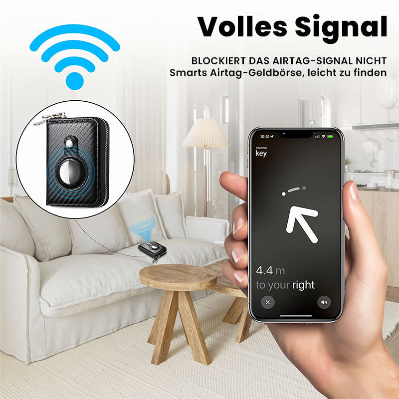 Guili | Intelligent AirTag-Zip RFID Leather Wallet