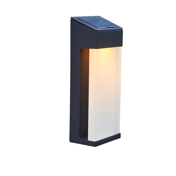 Modern Square Frosted Glass Solar LED Wall Sconce