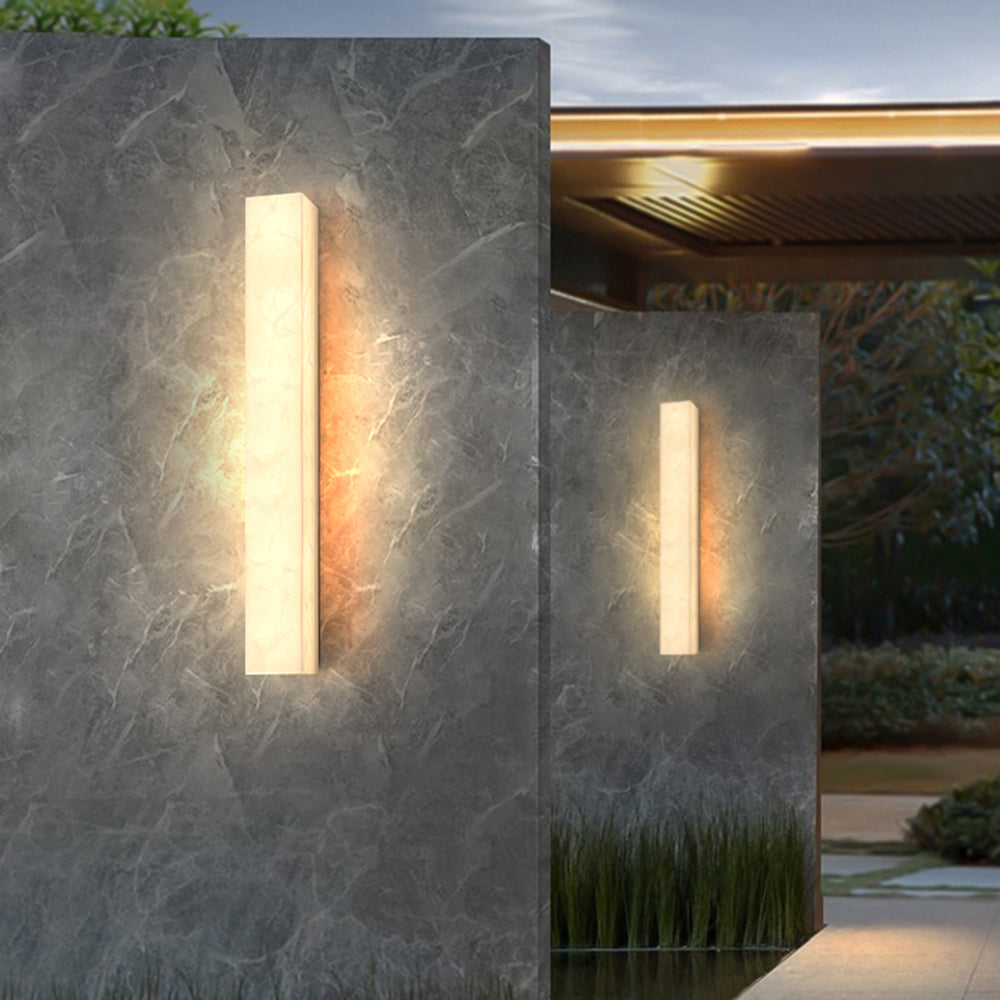 Modern Travertine Stone Cylindrical Outdoor Wall Light LED 1-Light