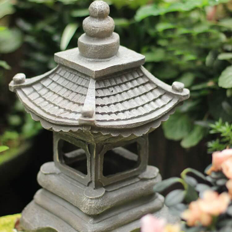 Japanese Zen Stone Pagoda LED Outdoor Garden 1-Light