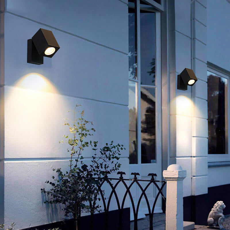 Modern Square Adjustable LED Outdoor Wall Sconce 1-Light