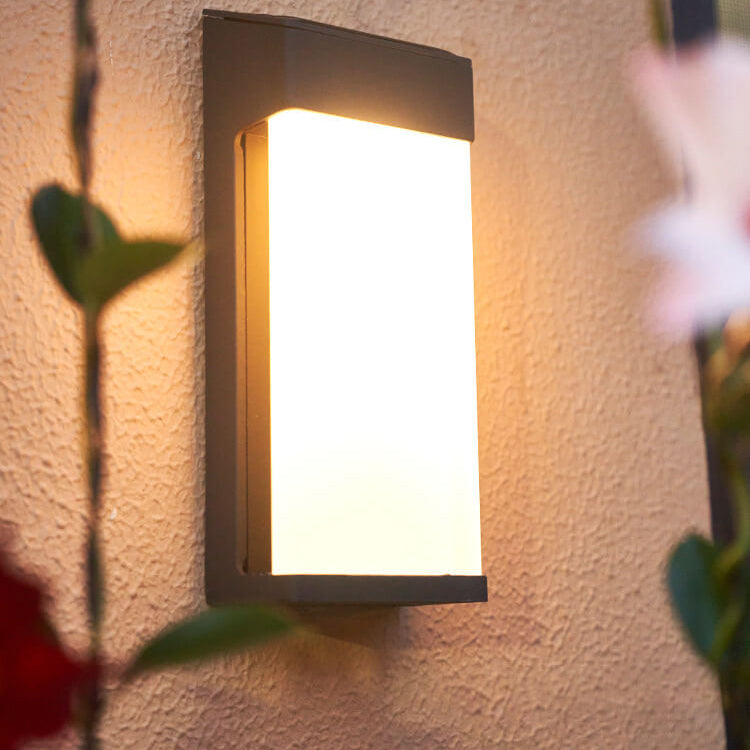 Modern Square Frosted Glass Solar LED Wall Sconce