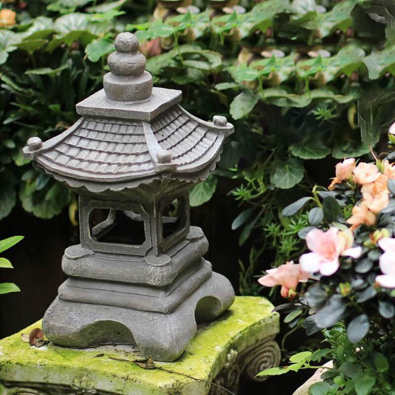 Japanese Zen Stone Pagoda LED Outdoor Garden 1-Light