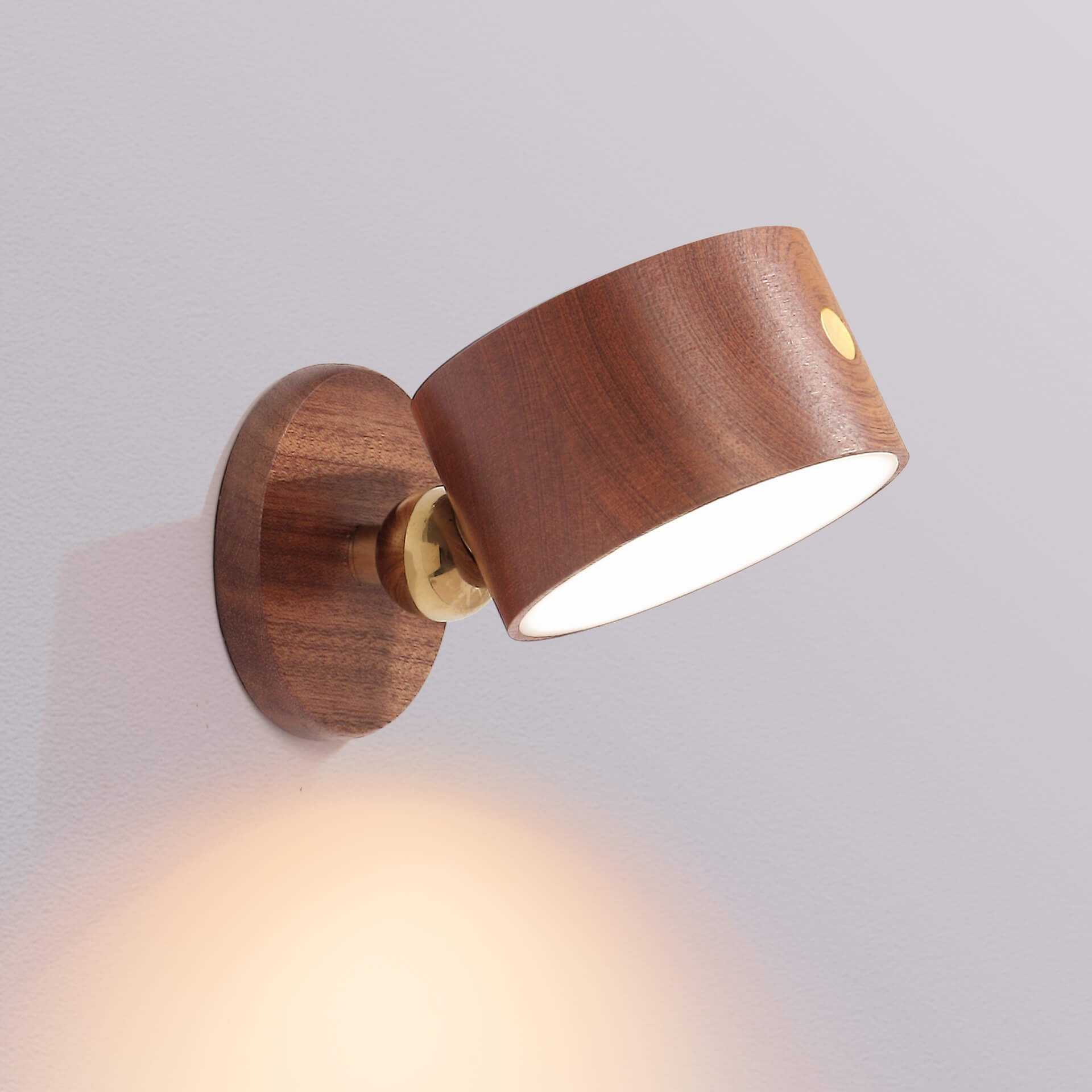 Minimalist Wooden Round LED Wall Sconce 1-Light