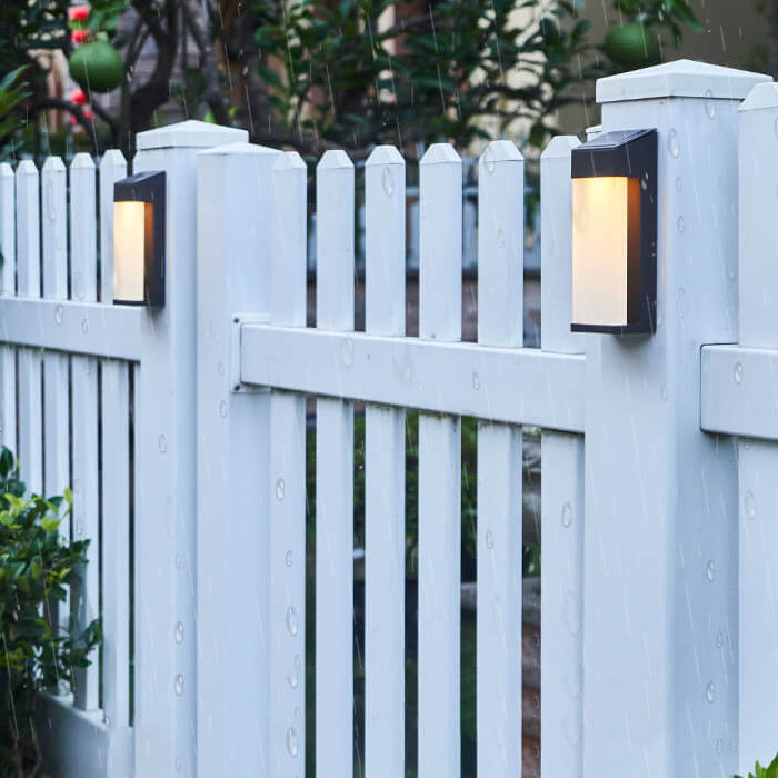 Modern Square Frosted Glass Solar LED Wall Sconce