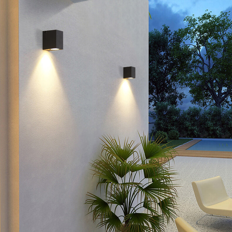 Modern Square Adjustable LED Outdoor Wall Sconce 1-Light