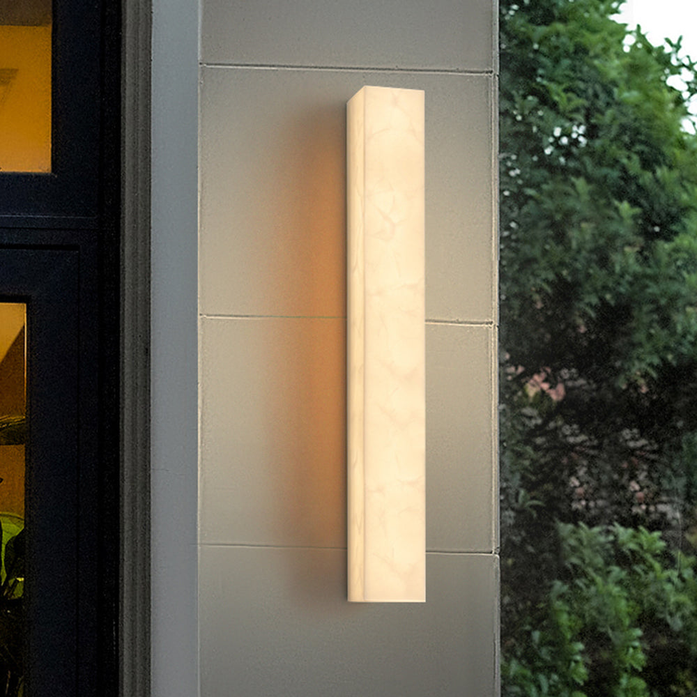 Modern Travertine Stone Cylindrical Outdoor Wall Light LED 1-Light