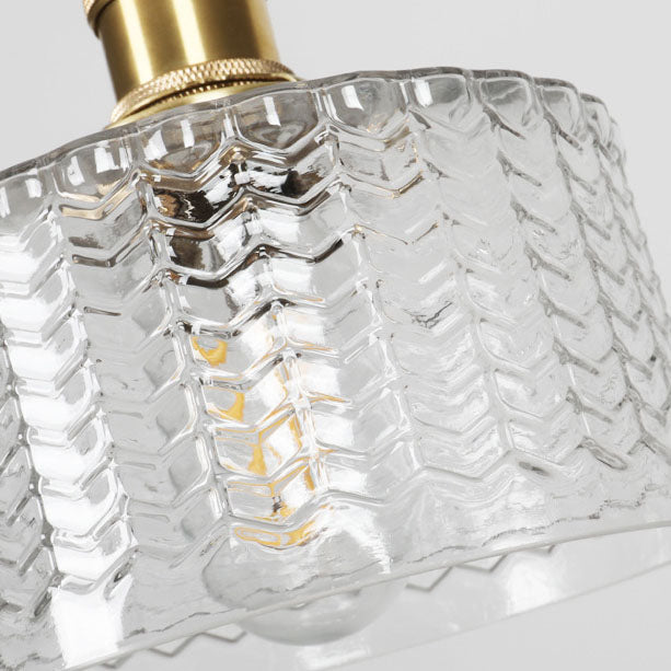 Japanese Brass Glass 1-Light Round Pendant Light