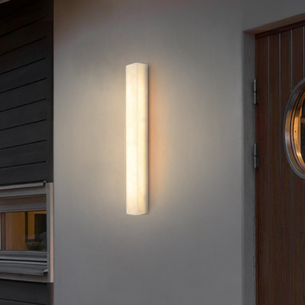 Modern Travertine Stone Cylindrical Outdoor Wall Light LED 1-Light