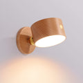 Minimalist Wooden Round LED Wall Sconce 1-Light