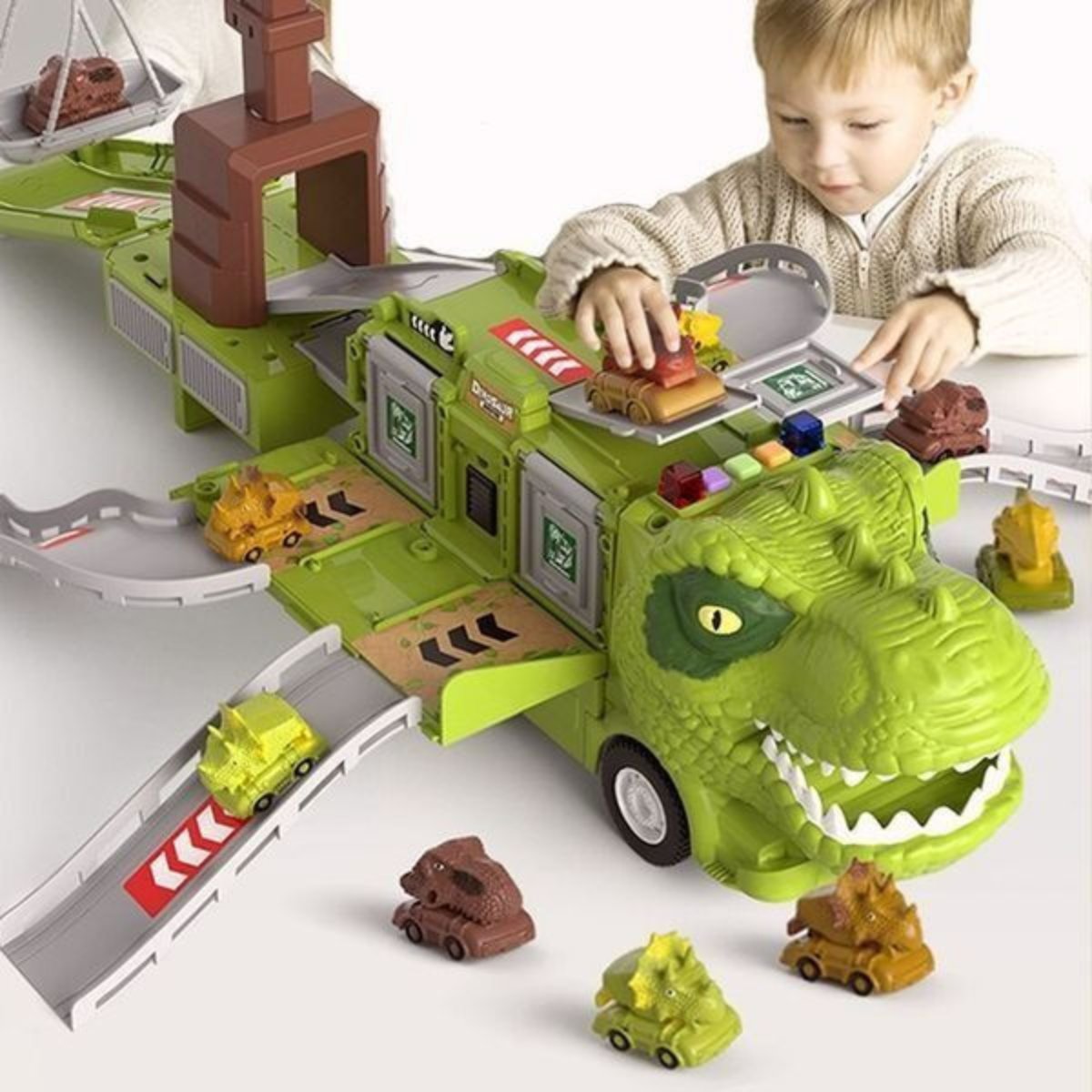 Guili | DinoRacer | Experience prehistoric adventure - 2-in-1 dinosaur truck toy