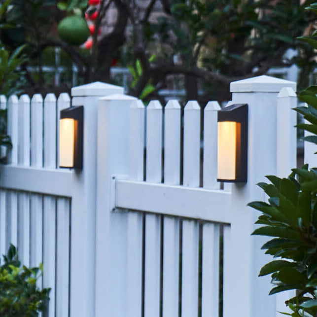 Modern Square Frosted Glass Solar LED Wall Sconce