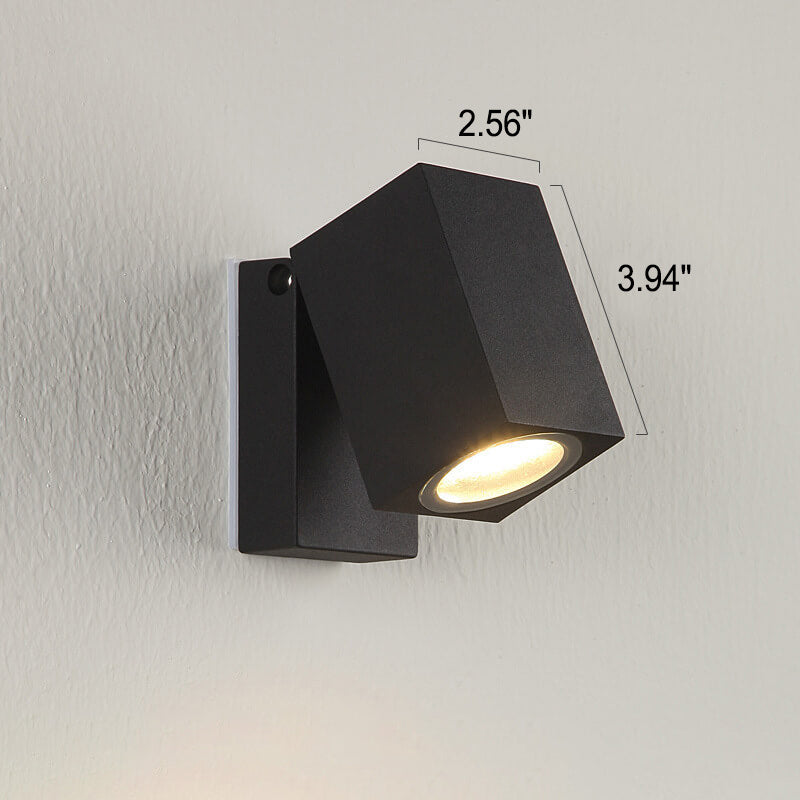 Modern Square Adjustable LED Outdoor Wall Sconce 1-Light