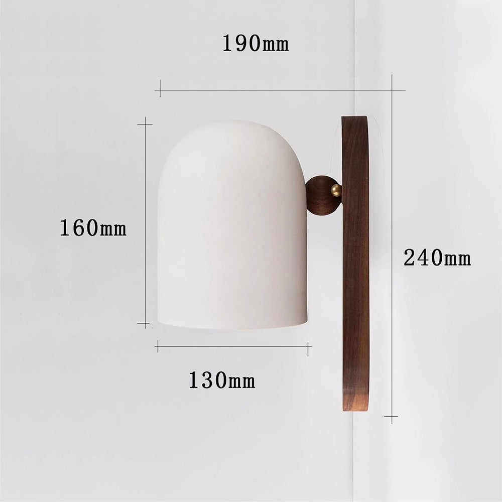 Nordic Zen Walnut Metal Wall Sconce LED 1-Light
