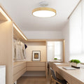 Japanese Wood Round LED Semi-Flush Mount Ceiling Light