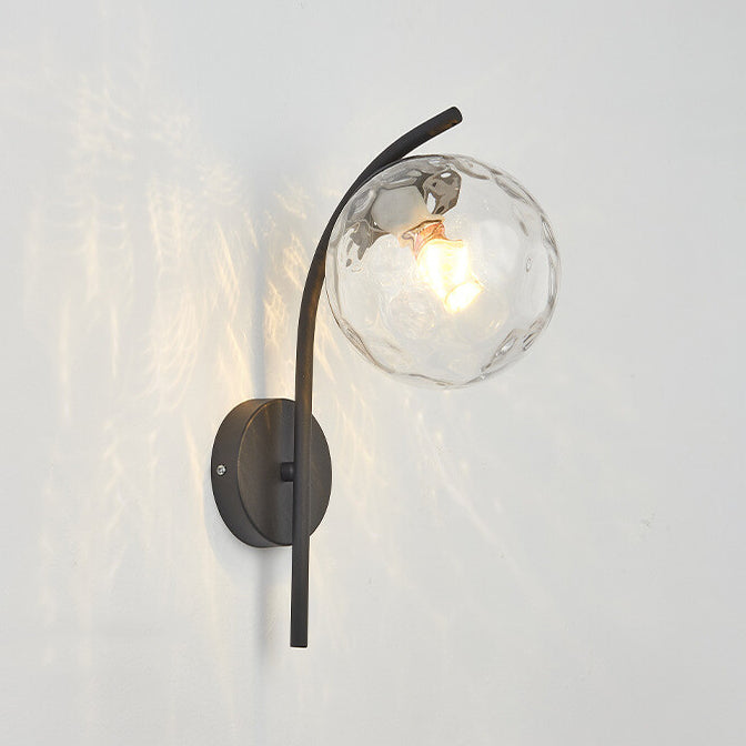 Nordic Glass Globe Arc Wall Sconce 1-Light