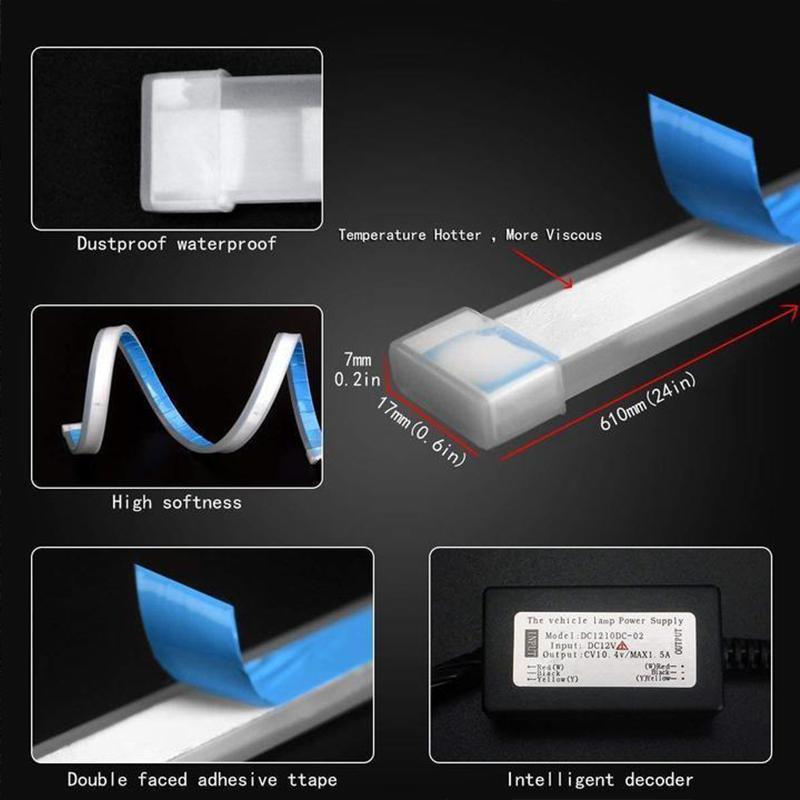 Guili | Flexible DRL LED Night & Daytime Running Light Strip (No Disassembling Needed)