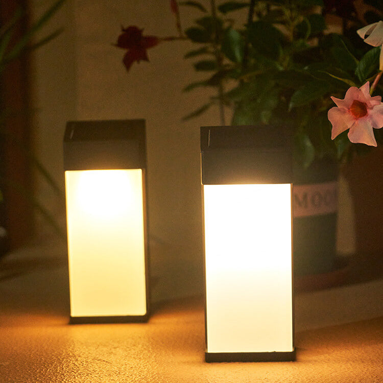 Modern Square Frosted Glass Solar LED Wall Sconce