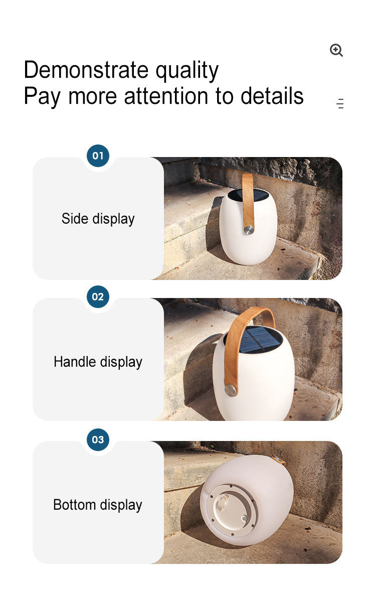 Modern Portable Solar LED Outdoor Lantern Light 1-light