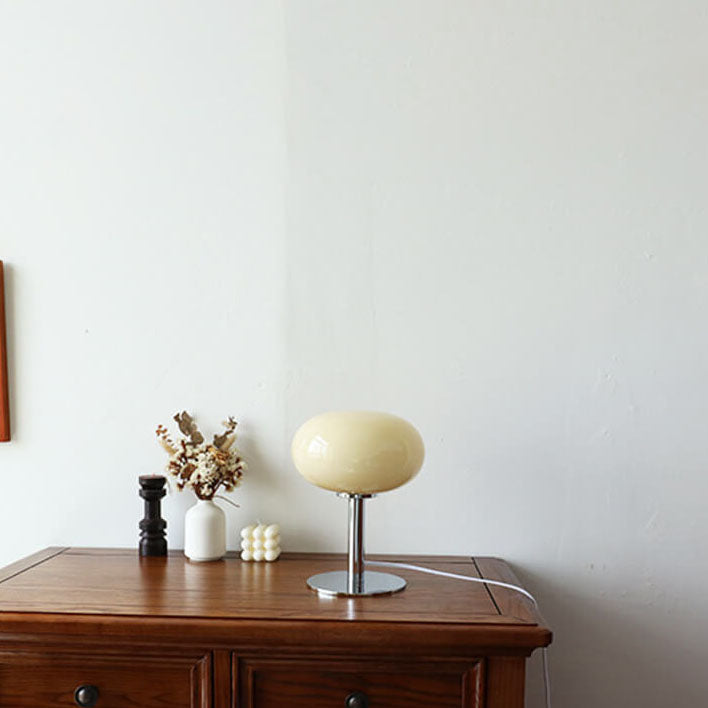 Nordic Vintage Round Glass Table Lamp 1-Light
