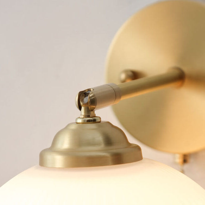 Nordic Brass Ribbed Glass 1-Light Wall Sconce