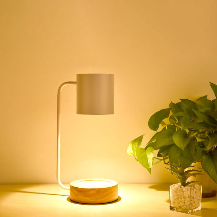 Japanese Wood 1-Light Dimmable Wax Melting Table Lamp