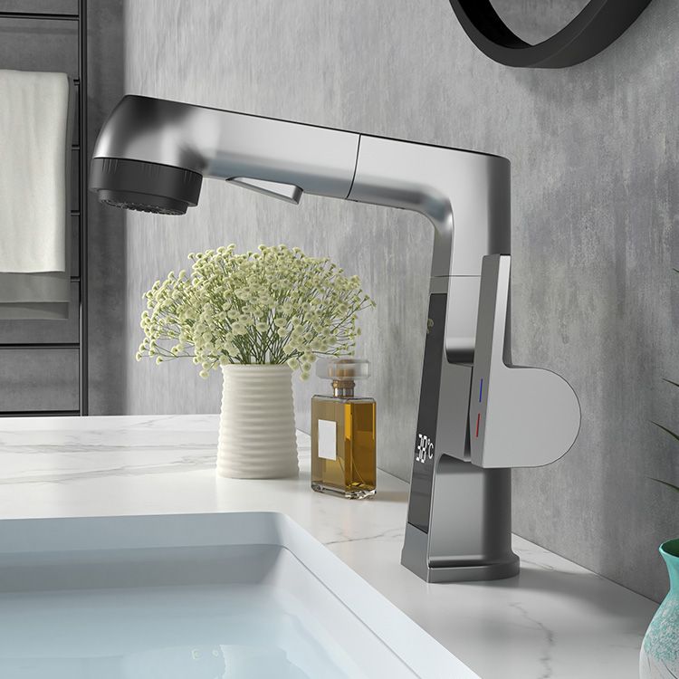 Guili | Modern Sink Faucet Pull-Down Lever Handle Brass Faucet Bathroom