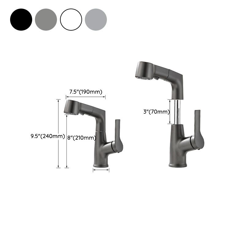 Guili | Modern Sink Faucet Pull-Down Lever Handle Brass Faucet Bathroom