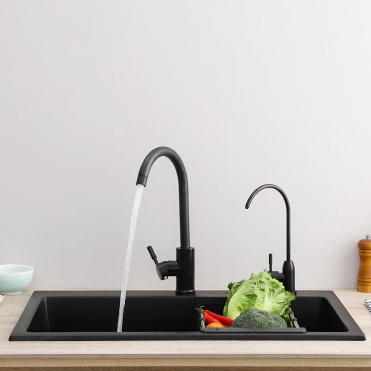 Guili | Modern 1-handle bar faucet with connection lines kitchen faucet in black