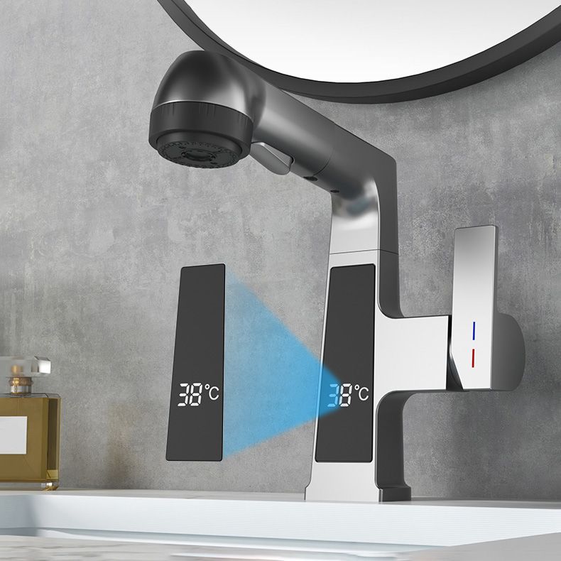 Guili | Modern Sink Faucet Pull-Down Lever Handle Brass Faucet Bathroom