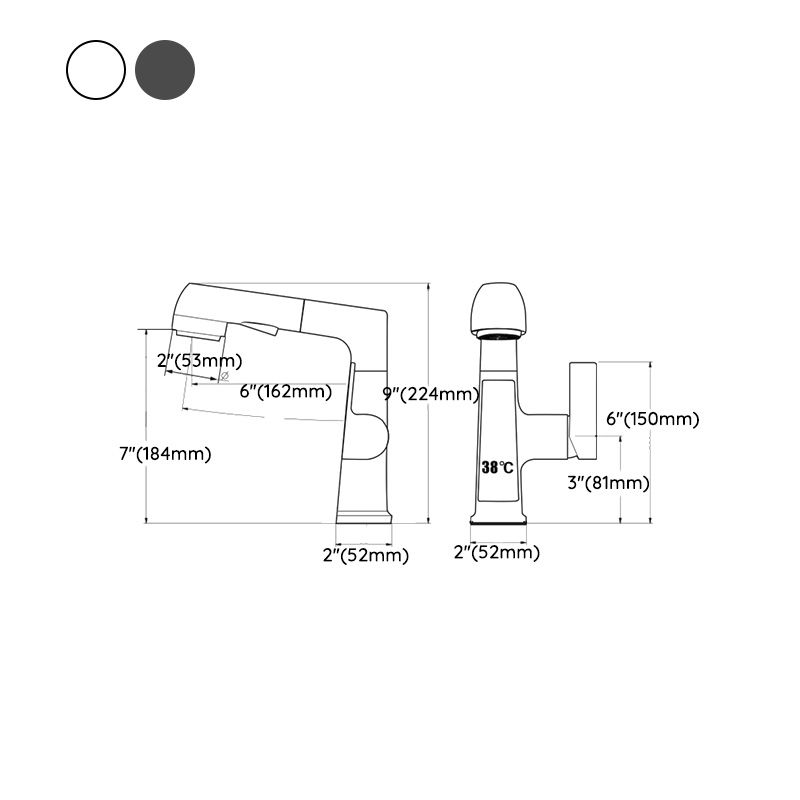 Guili | Modern Sink Faucet Pull-Down Lever Handle Brass Faucet Bathroom