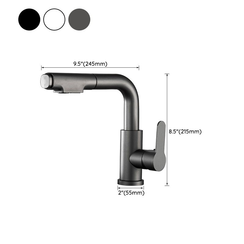 Guili | Modern Sink Faucet Pull-Down Lever Handle Brass Faucet Bathroom