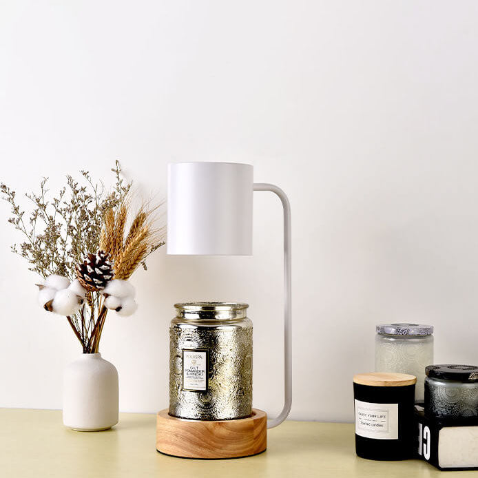 Japanese Wood 1-Light Dimmable Wax Melting Table Lamp