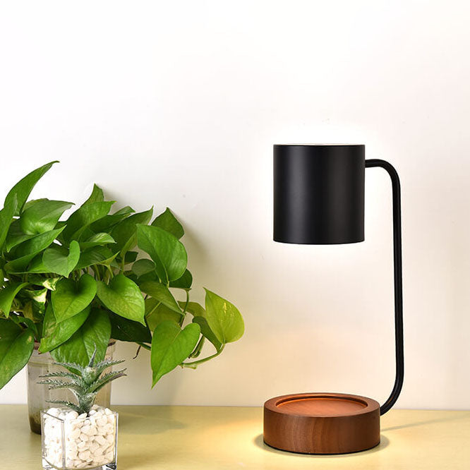 Japanese Wood 1-Light Dimmable Wax Melting Table Lamp