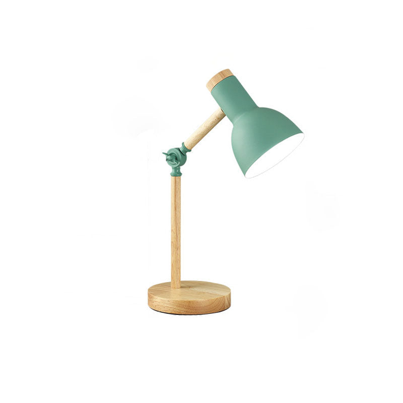 Nordic Wood Base Semi-Circular Table Lamp 1-Light