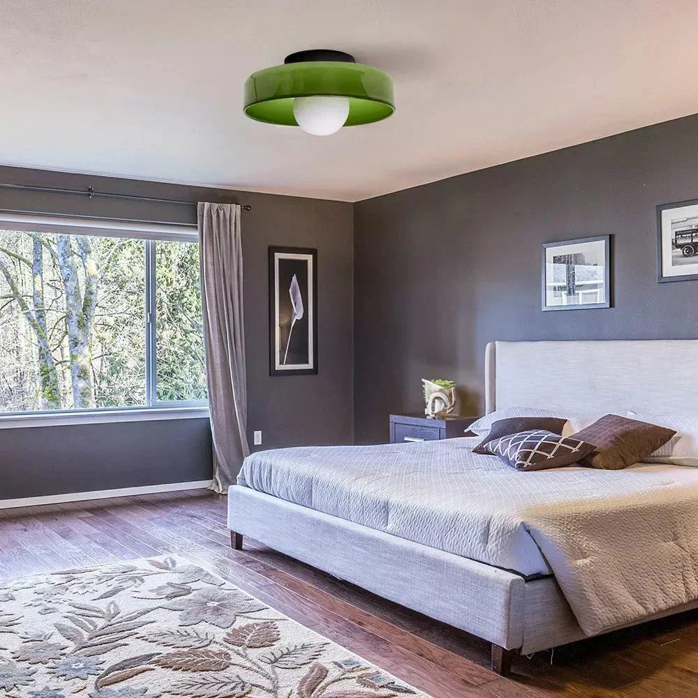 Nordic Glass Olive Disc Wall & Ceiling Light LED 1-light