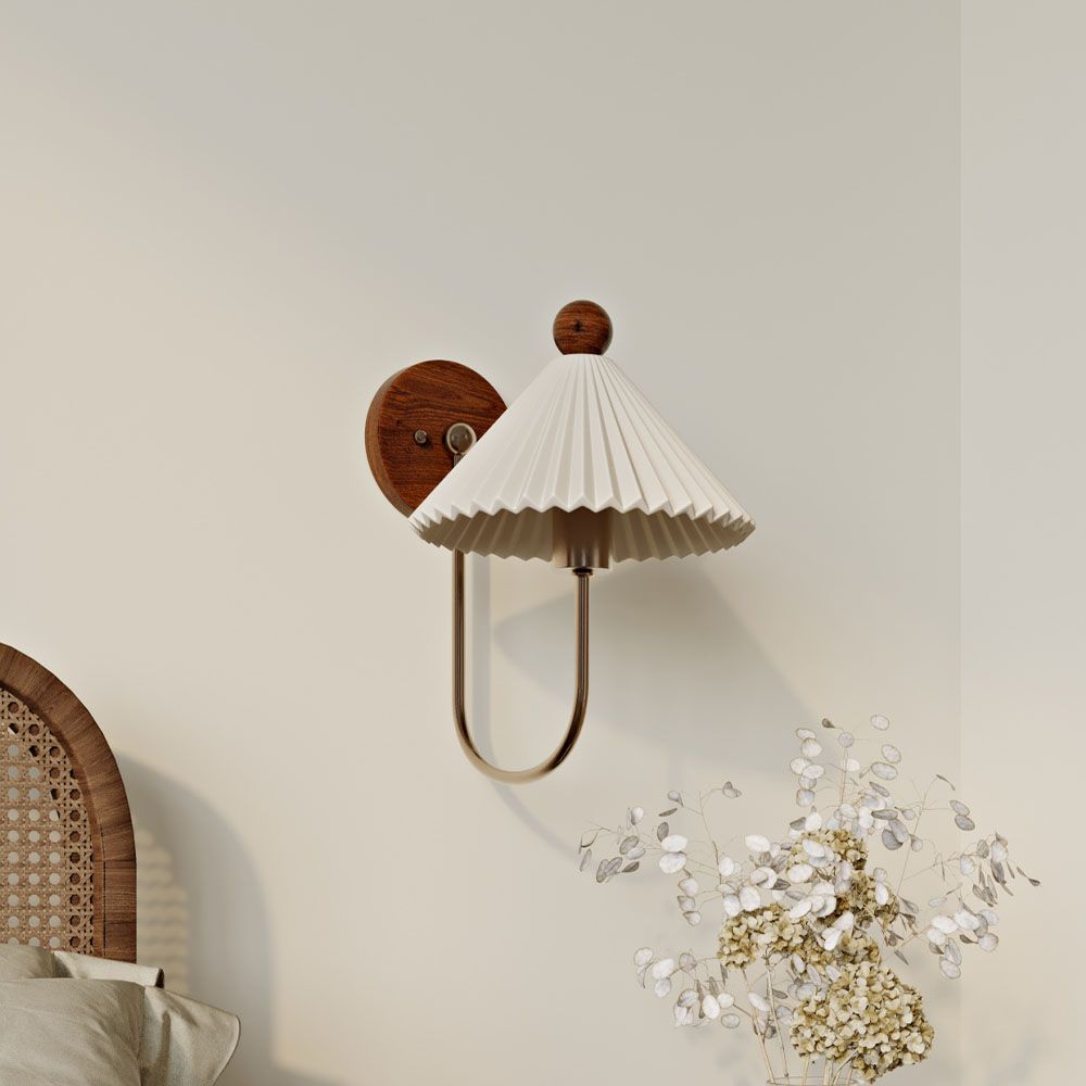 Retro Nordic Ceramic Pleated Wall Sconce LED 1-Light