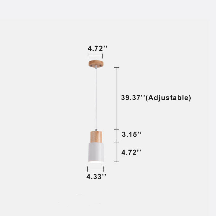 Nordic Wood Cylinder LED 1-Light Pendant Light