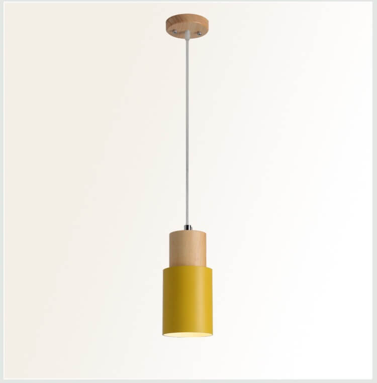Nordic Wood Cylinder LED 1-Light Pendant Light