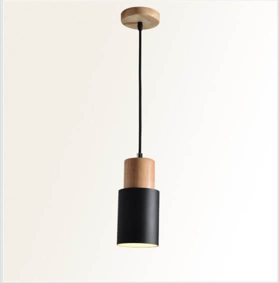 Nordic Wood Cylinder LED 1-Light Pendant Light