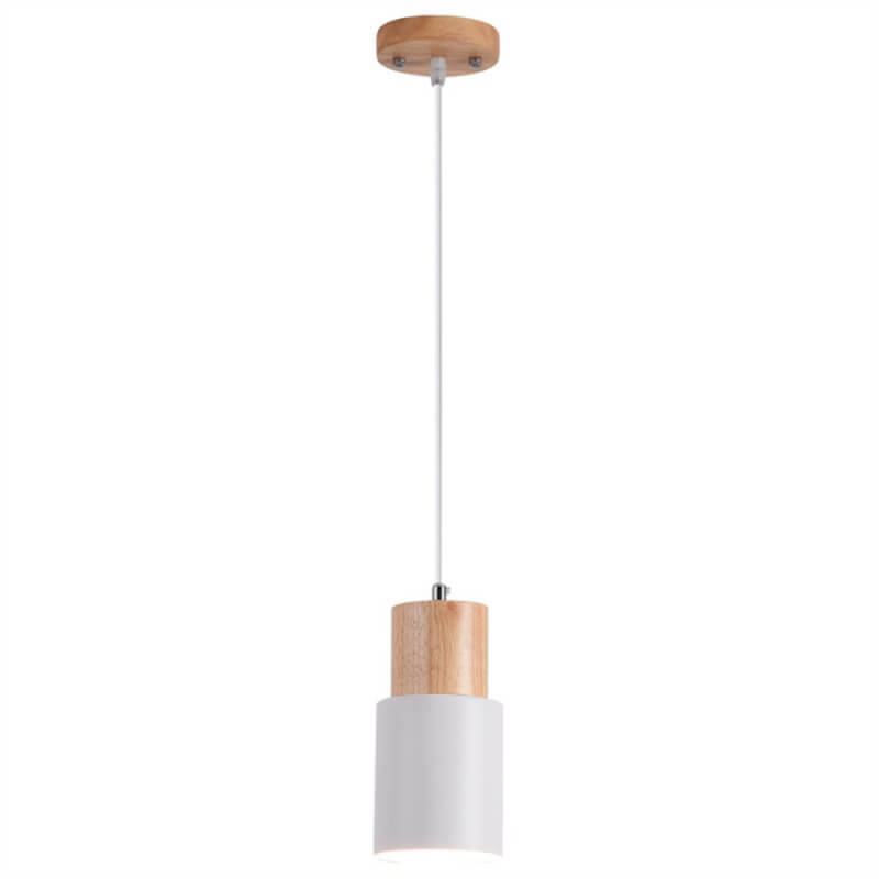 Nordic Wood Cylinder LED 1-Light Pendant Light