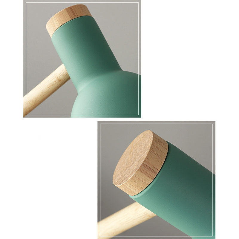 Nordic Wood Base Semi-Circular Table Lamp 1-Light