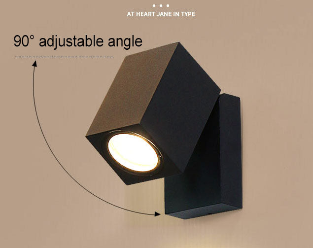Modern Square Adjustable LED Outdoor Wall Sconce 1-Light