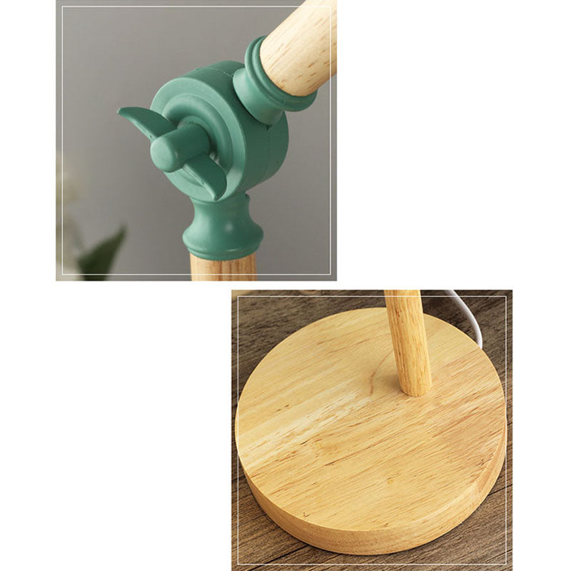 Nordic Wood Base Semi-Circular Table Lamp 1-Light