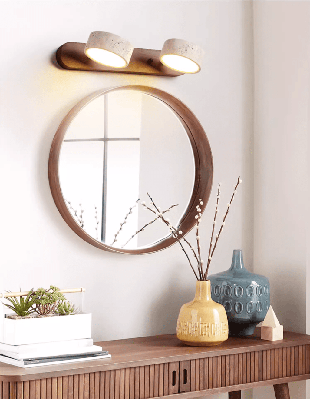 Modern Travertine Round LED Wall Sconce 1-Light