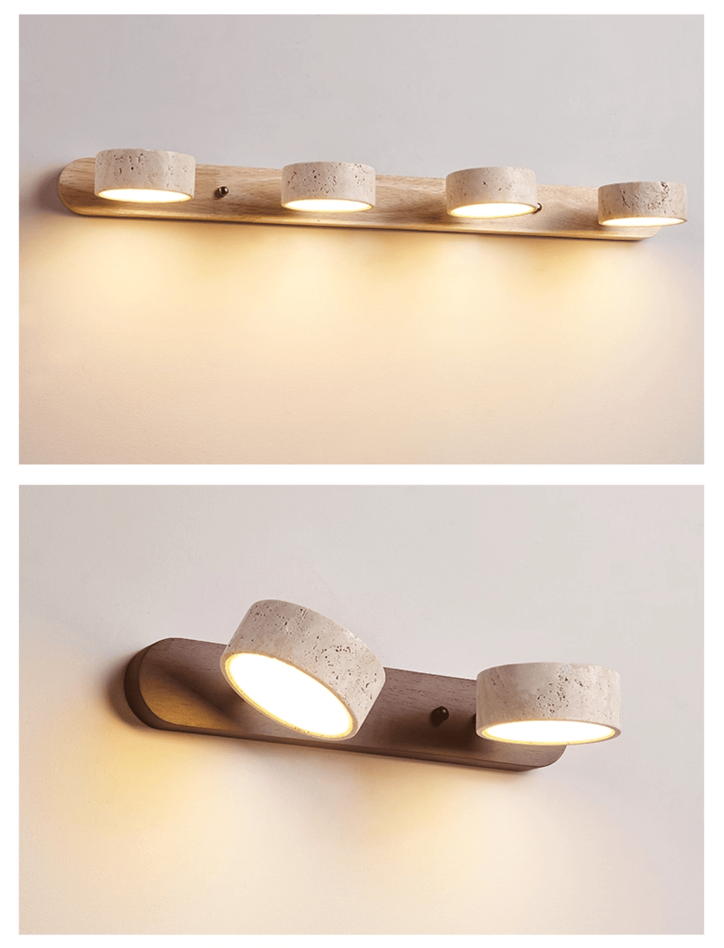 Modern Travertine Round LED Wall Sconce 1-Light