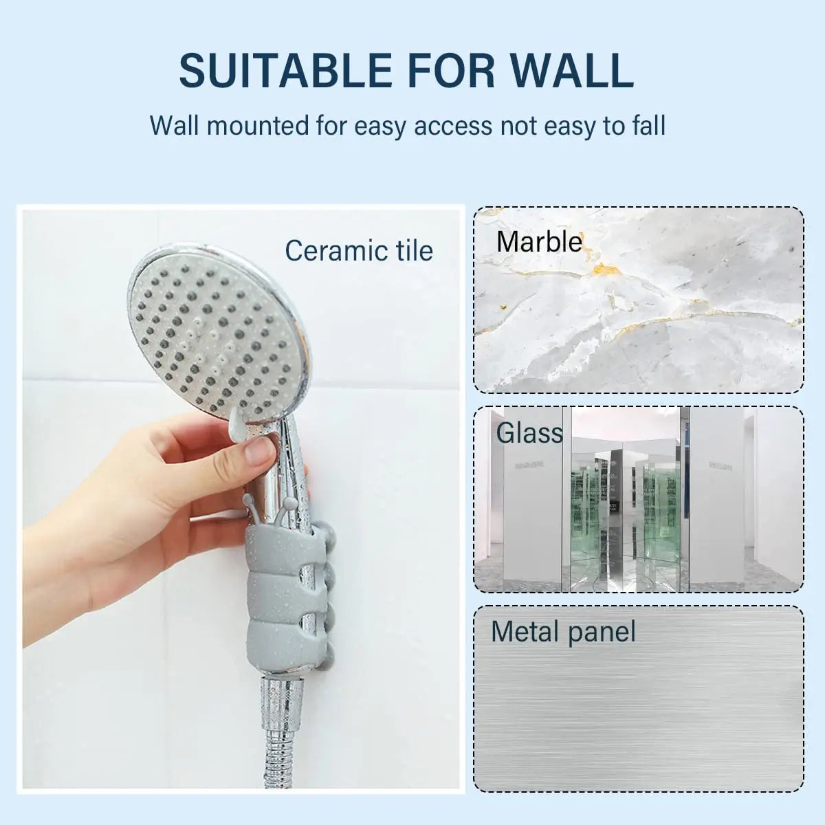Guili | Adjustable shower head holder with strong suction cup