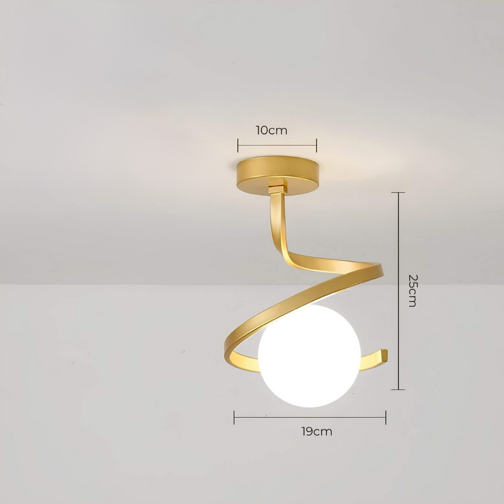 Modern Brass Glass Ceiling Light 1-Light