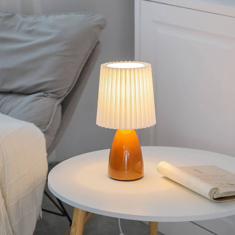 Nordic Glass Pleated Shade Table Lamp 1-Light
