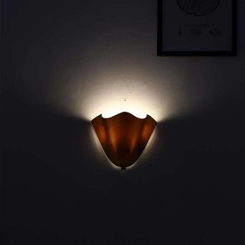 Retro Stained Glass Skirt Shell Wall Sconce LED 1-light